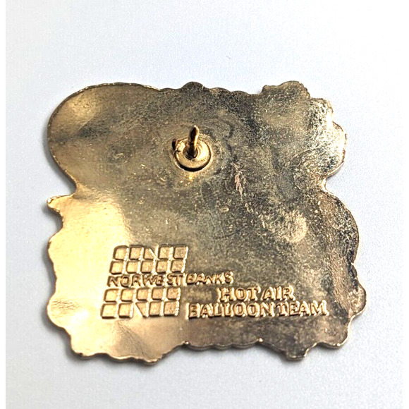 VTG Norwest Bank Pig Piggy Bank Hot Air Balloon Enamel Pin Advertise Wells Fargo - Picture 4 of 5